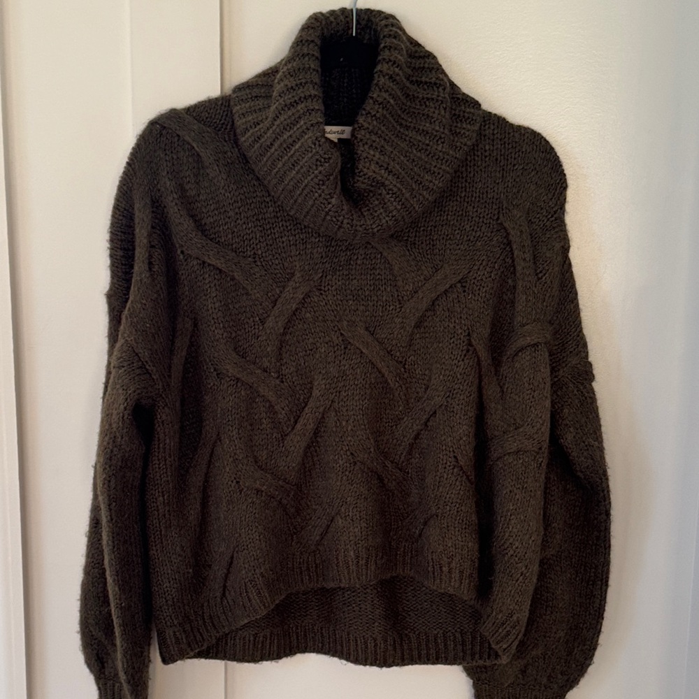 Madewell Somervell Modern Cable Turtleneck Sweater Size S - Picture 3 of 9